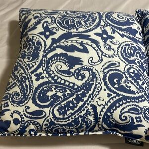 Lauren by Ralph Lauren blue and white paisley couch pillows.  In GUC.